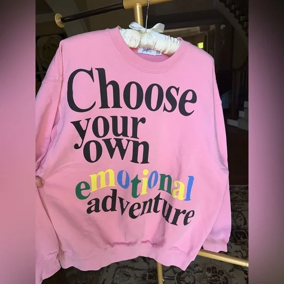 CHOOSE YOUR OWN EMOTIONAL ADVENTURE BUBBLEGUM CREWNECK - Picture 2 of 6